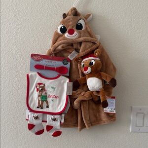 NWT Rudolph Baby Christmas Gift Set BUNDLE